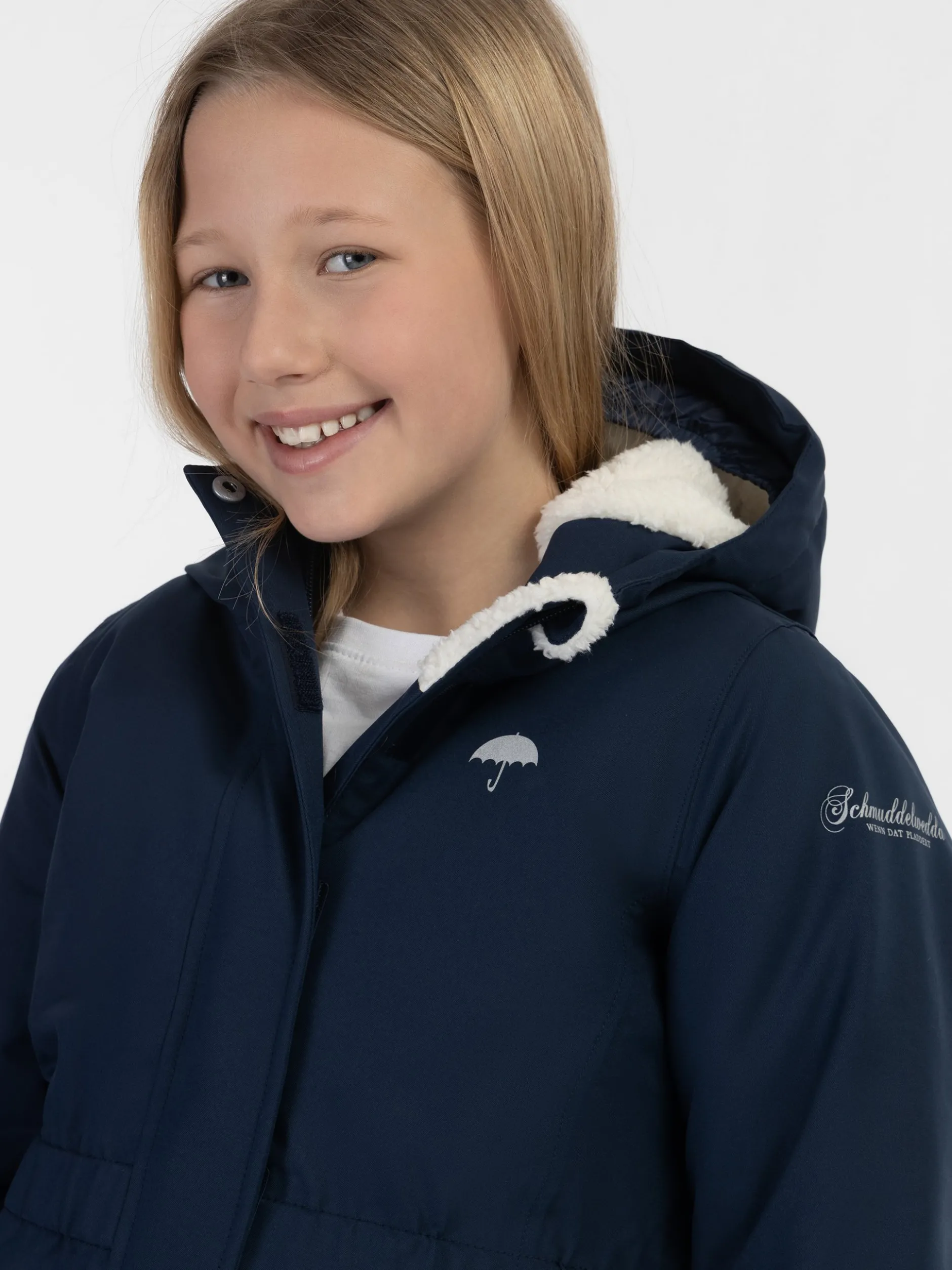 Schmuddelwedda Mädels Anorak + Tagesrucksack - SET in blau