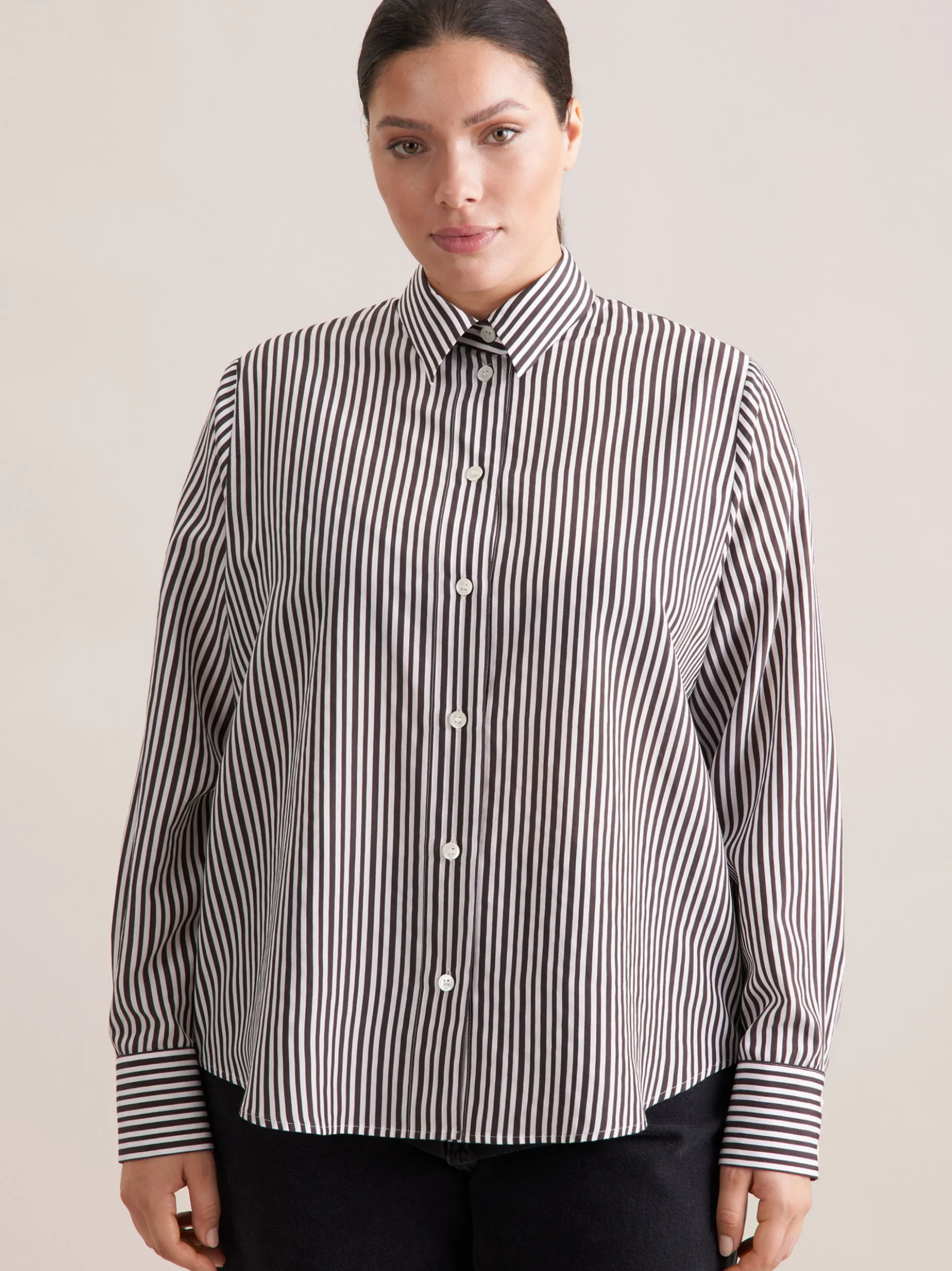 Seidensticker Damen Ausgestellte Bluse - Curvy in braun