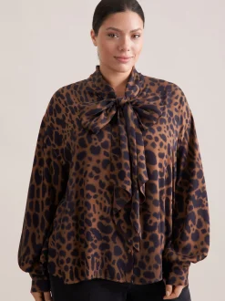 Seidensticker Damen Ausgestellte Bluse - Curvy in braun