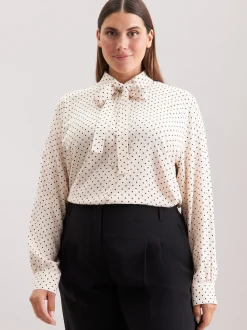 Seidensticker Damen Ausgestellte Bluse - Curvy in weiß