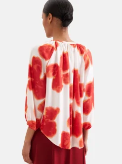 Seidensticker Damen Bluse in rot weiß - Ärmel: 3/4 Arm