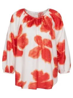 Seidensticker Damen Bluse in rot weiß - Ärmel: 3/4 Arm
