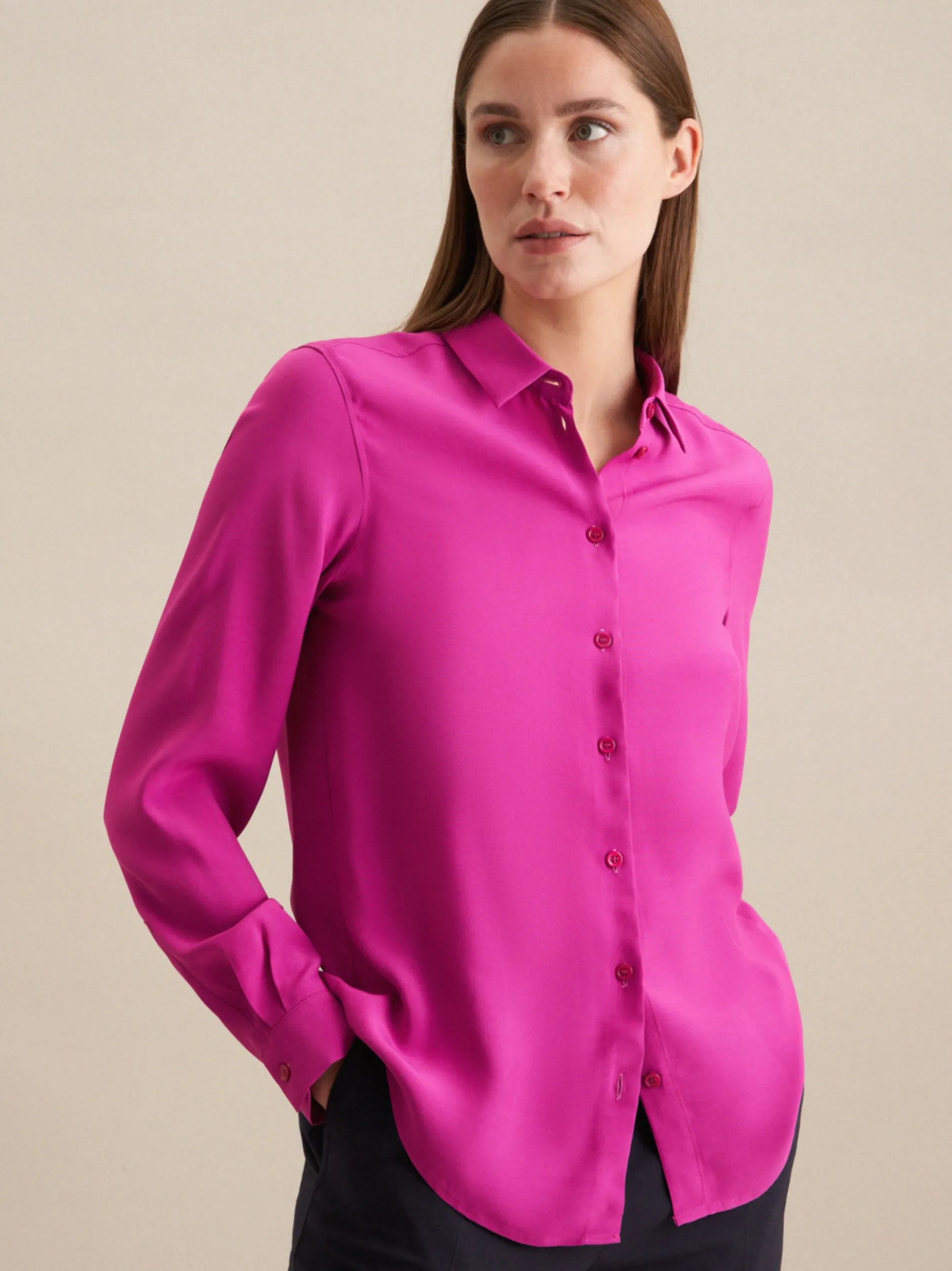 Seidensticker Damen Hemdbluse - Regular Fit in fuchsia