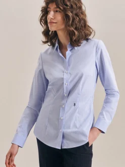 Seidensticker Damen Hemdbluse - Slim Fit in blau