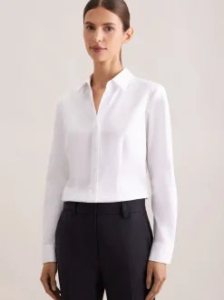 Seidensticker Damen Hemdbluse - Slim Fit in weiß