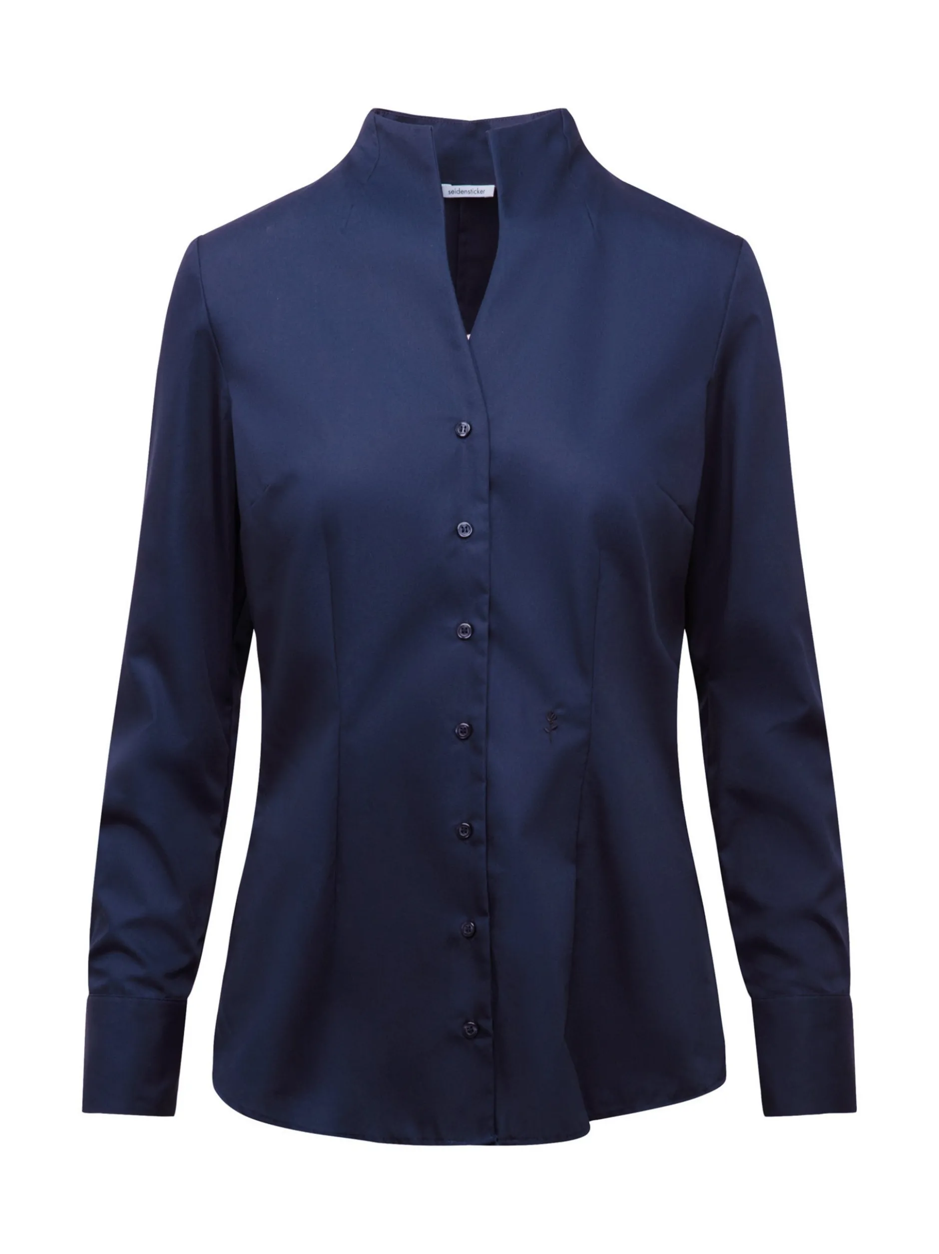 Seidensticker Damen Kelchkragenbluse - Slim Fit in marine