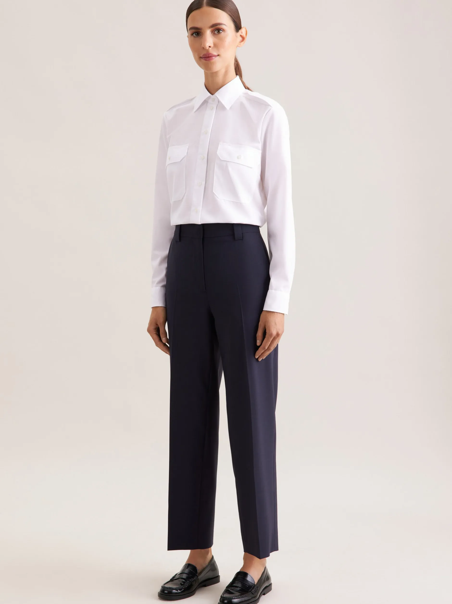Seidensticker Damen Pilotenbluse - Slim Fit in weiß