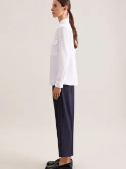 Seidensticker Damen Pilotenbluse - Slim Fit in weiß