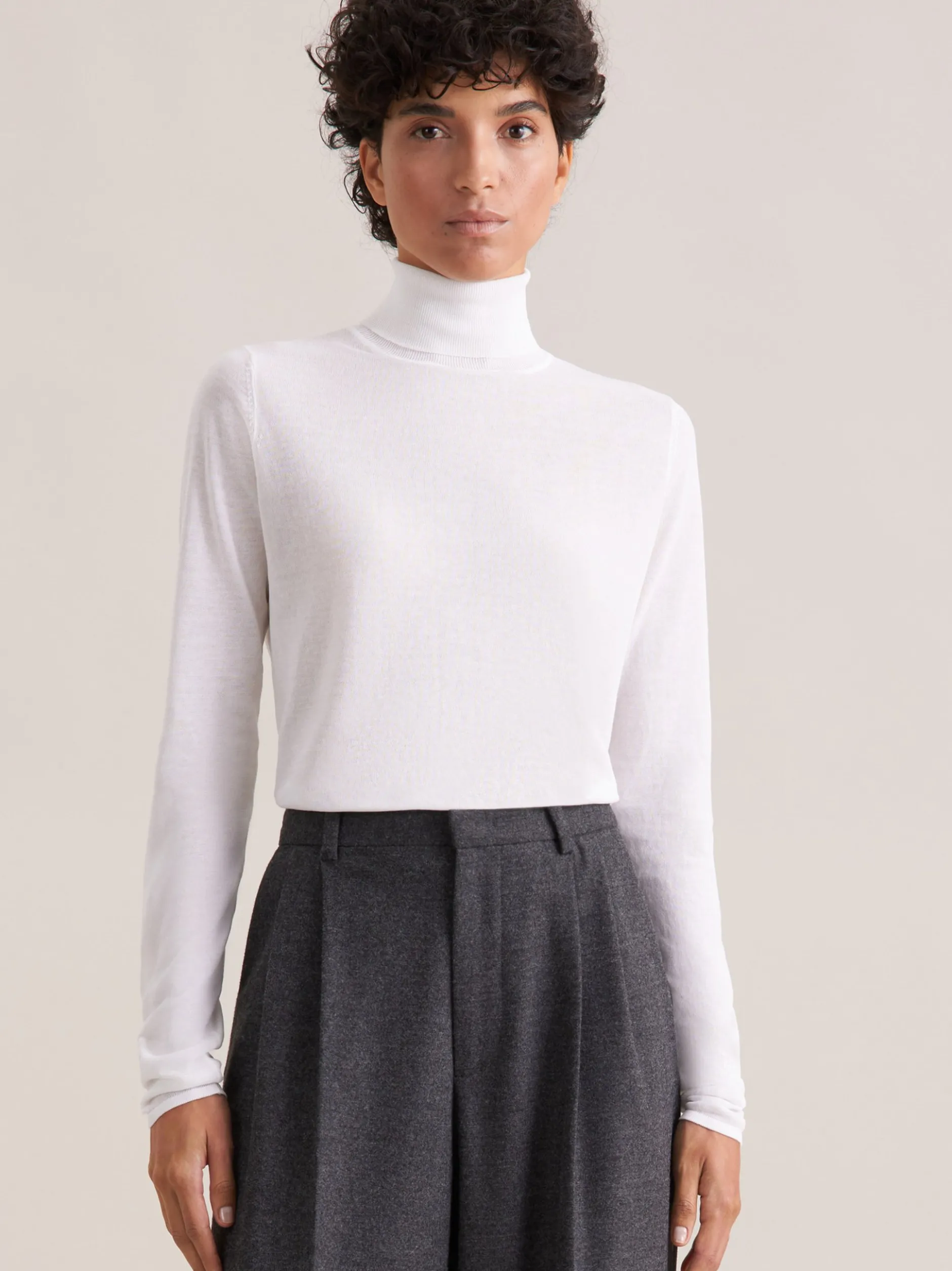 Seidensticker Damen Pullover - Slim Fit in weiß