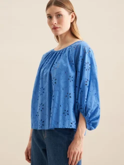 Seidensticker Damen Shirtbluse - Regular Fit in blau