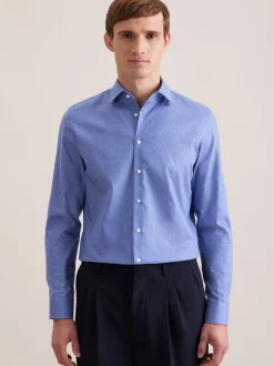 Seidensticker Herren Business Hemd - Shaped Fit in blau