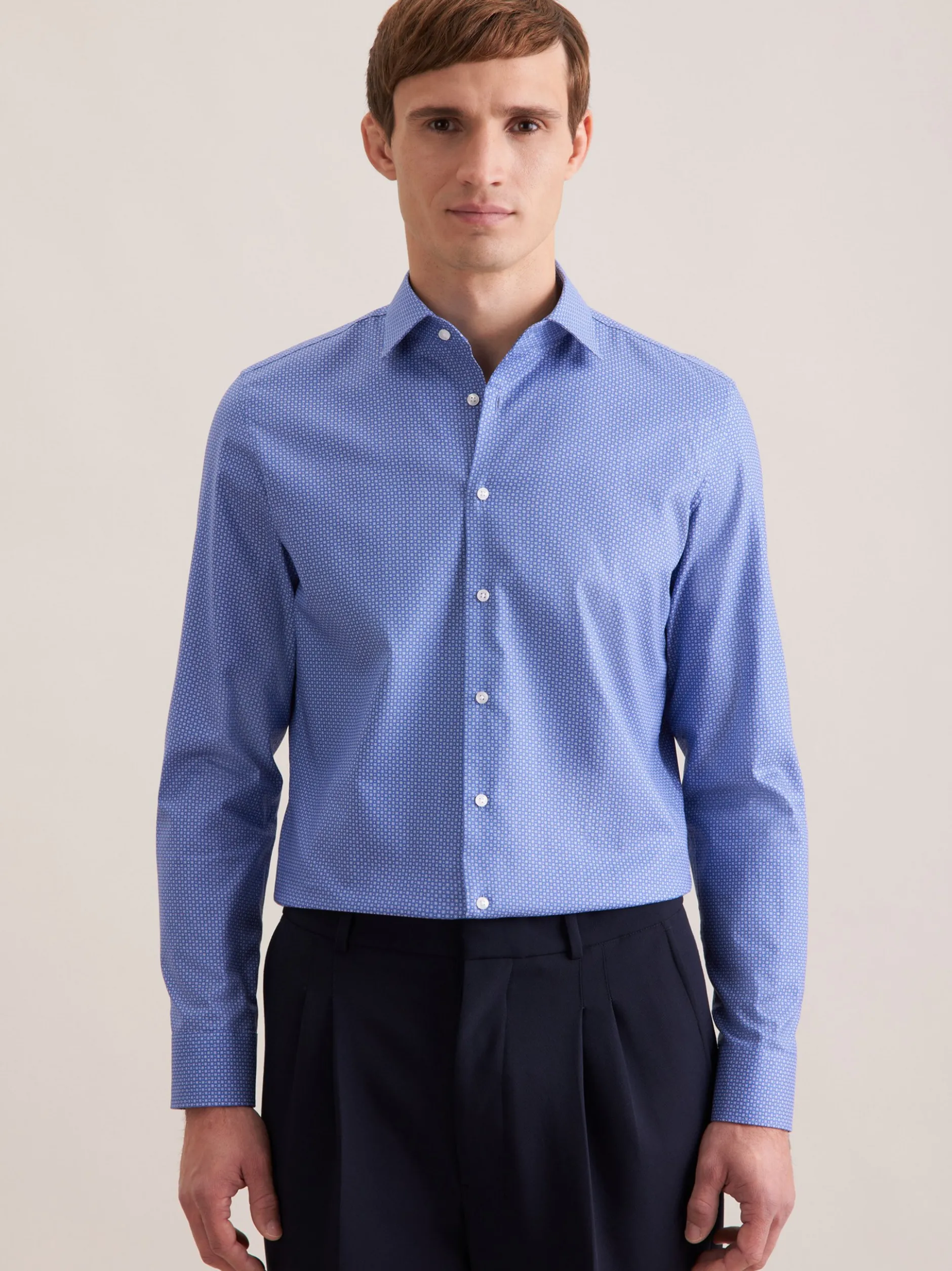Seidensticker Herren Business Hemd - Shaped Fit in blau