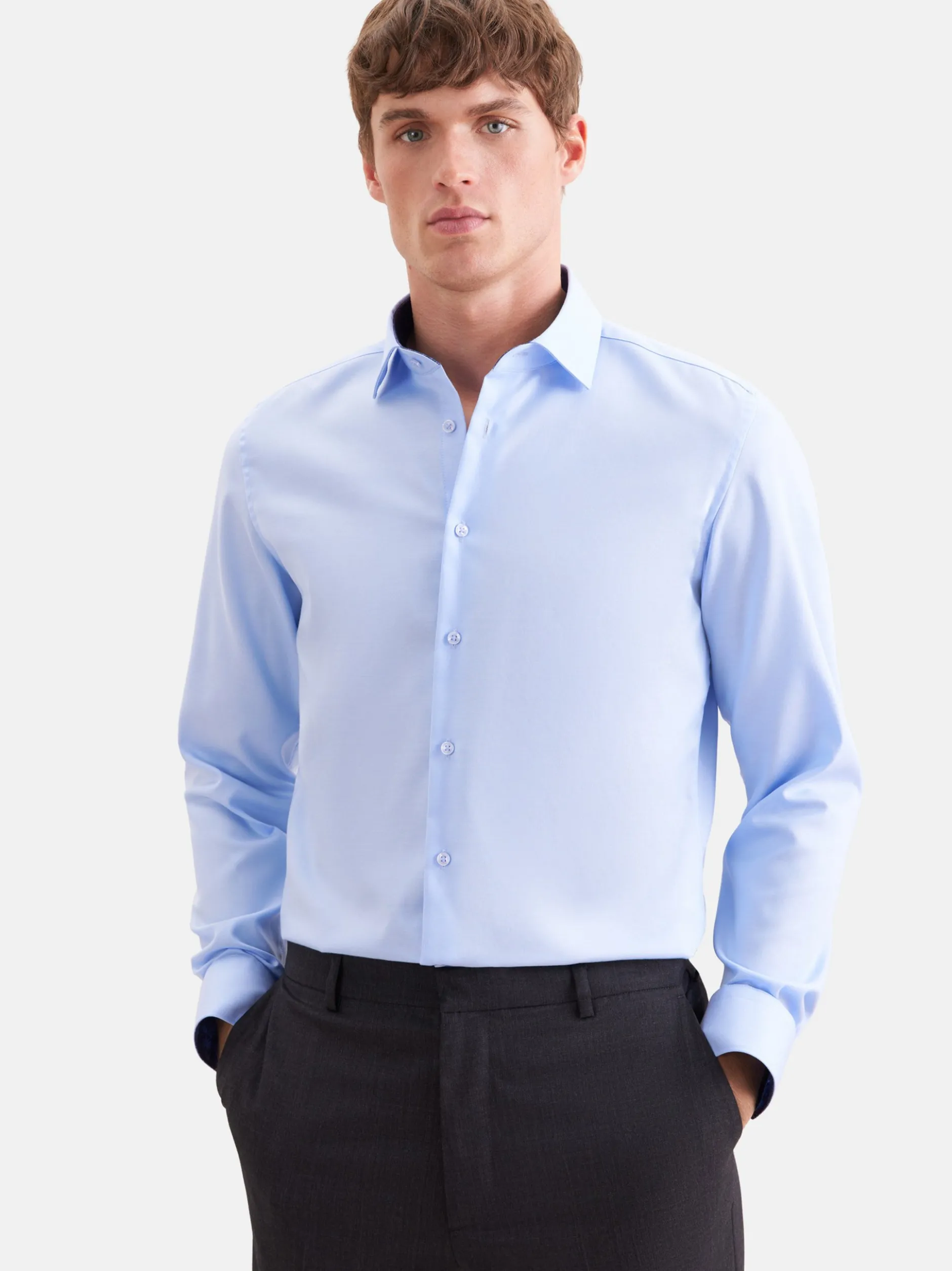Seidensticker Herren Business Hemd - Shaped Fit in blau