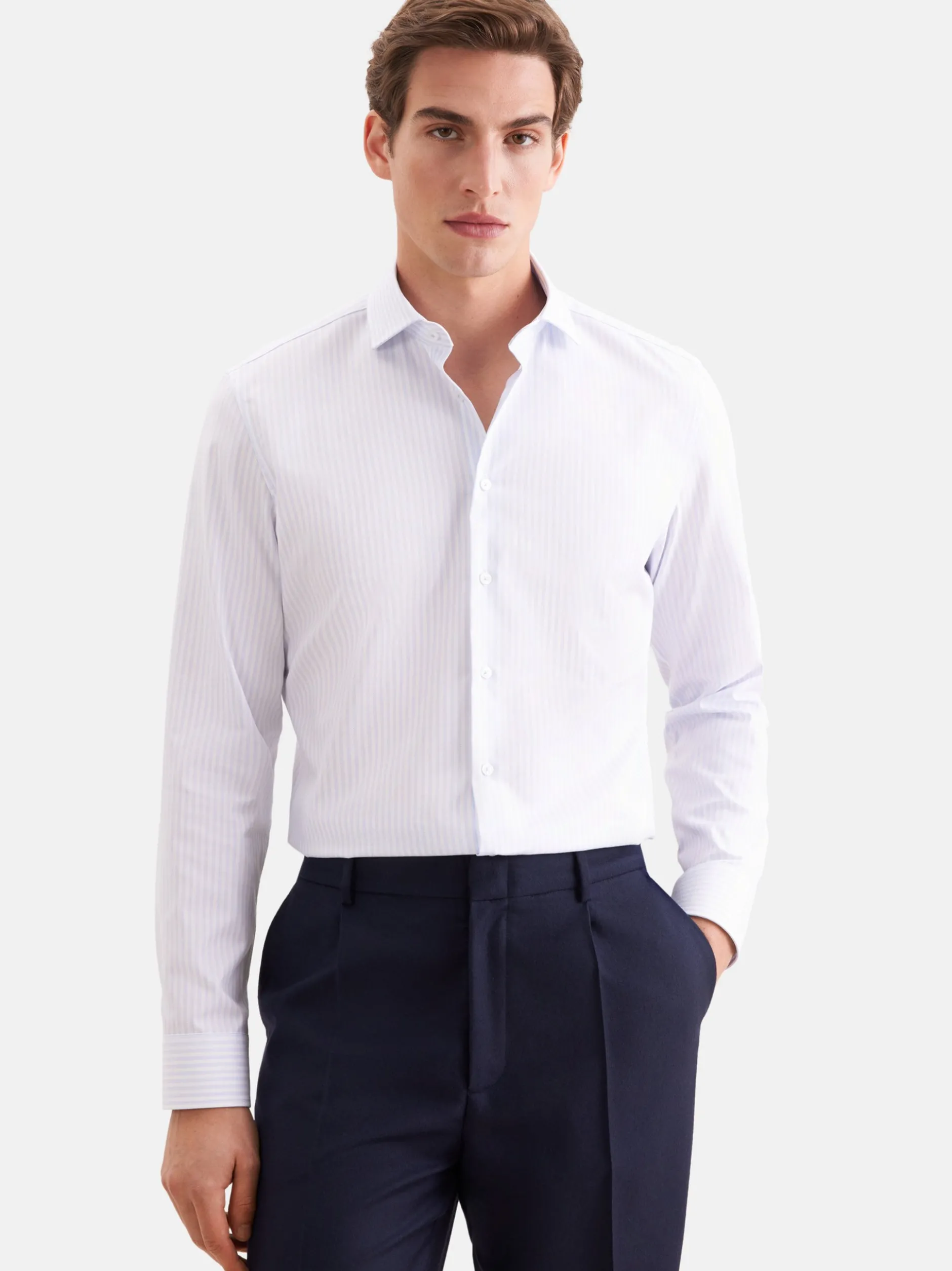 Seidensticker Herren Business Hemd - Slim Fit in hellblau weiß