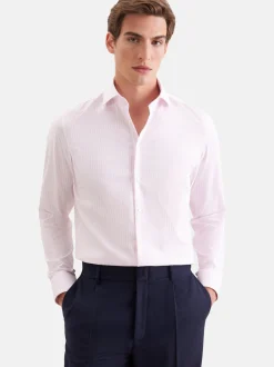 Seidensticker Herren Business Hemd - Slim Fit in rosa weiß