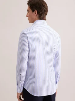 Seidensticker Herren Business Hemd - Slim Fit in weiß blau