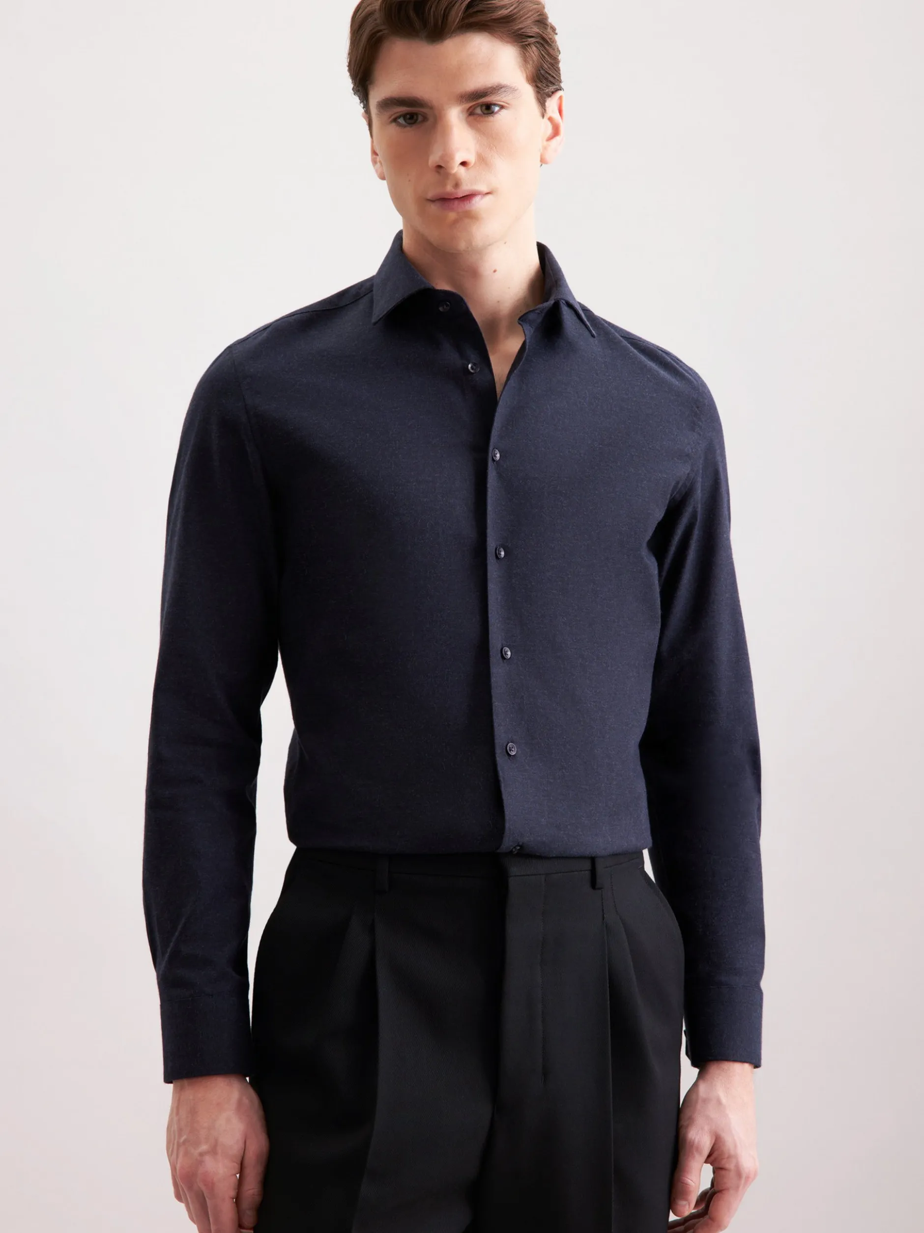 Seidensticker Herren Flanellhemd - Slim Fit in blau