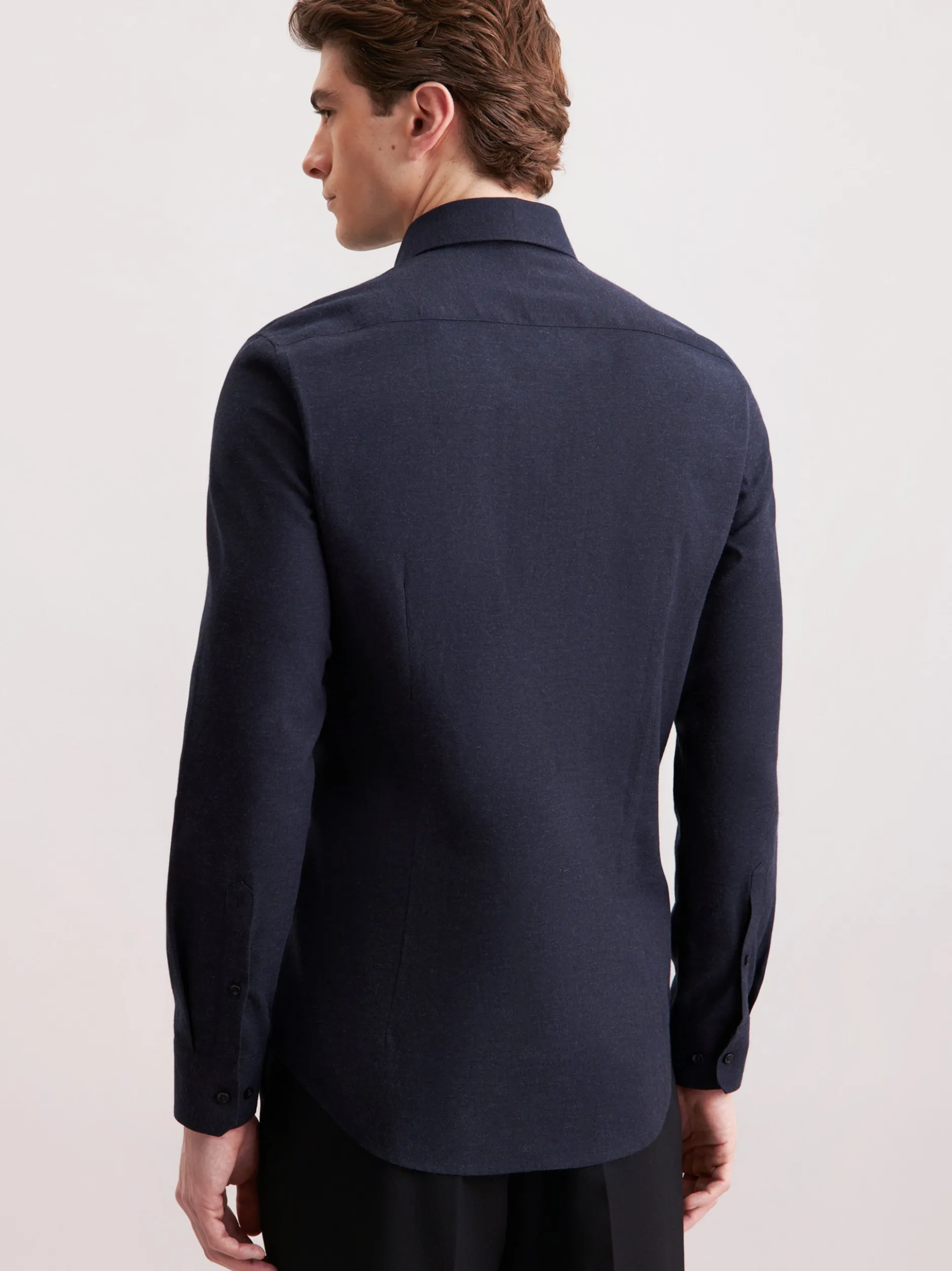 Seidensticker Herren Flanellhemd - Slim Fit in blau