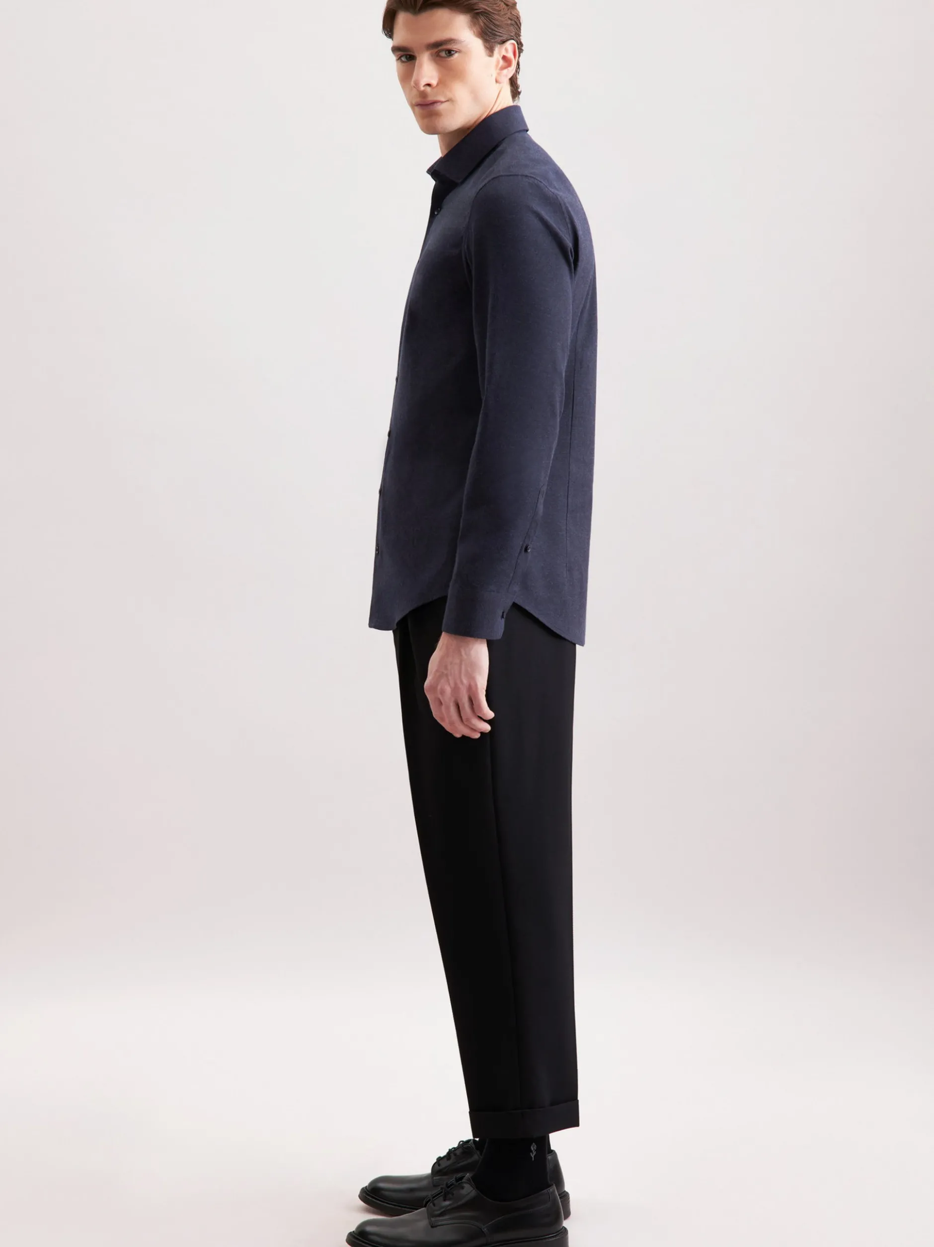 Seidensticker Herren Flanellhemd - Slim Fit in blau