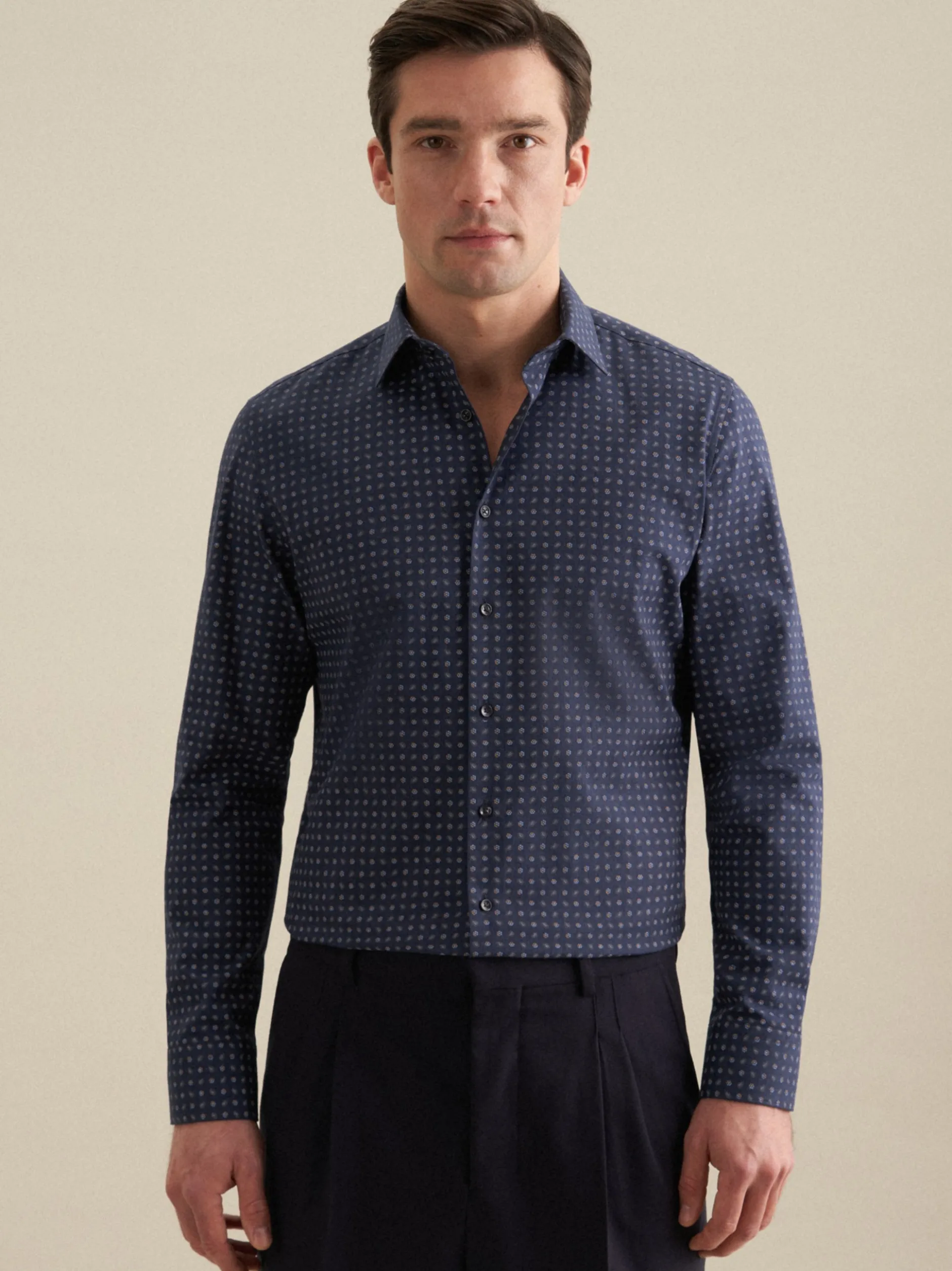 Seidensticker Herren Flanellhemd - Slim Fit in blau