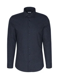 Seidensticker Herren Flanellhemd - Slim Fit in blau