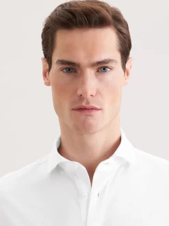 Seidensticker Herren Jerseyhemd - Slim Fit in weiß