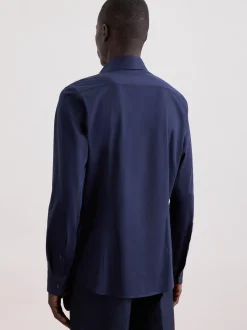 Seidensticker Herren Jerseyhemd - Slim Fit in marine