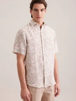 Seidensticker Herren Leinenhemd - Regular Fit in beige