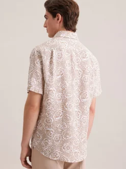 Seidensticker Herren Leinenhemd - Regular Fit in beige