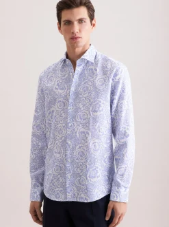 Seidensticker Herren Leinenhemd - Regular Fit in hellblau