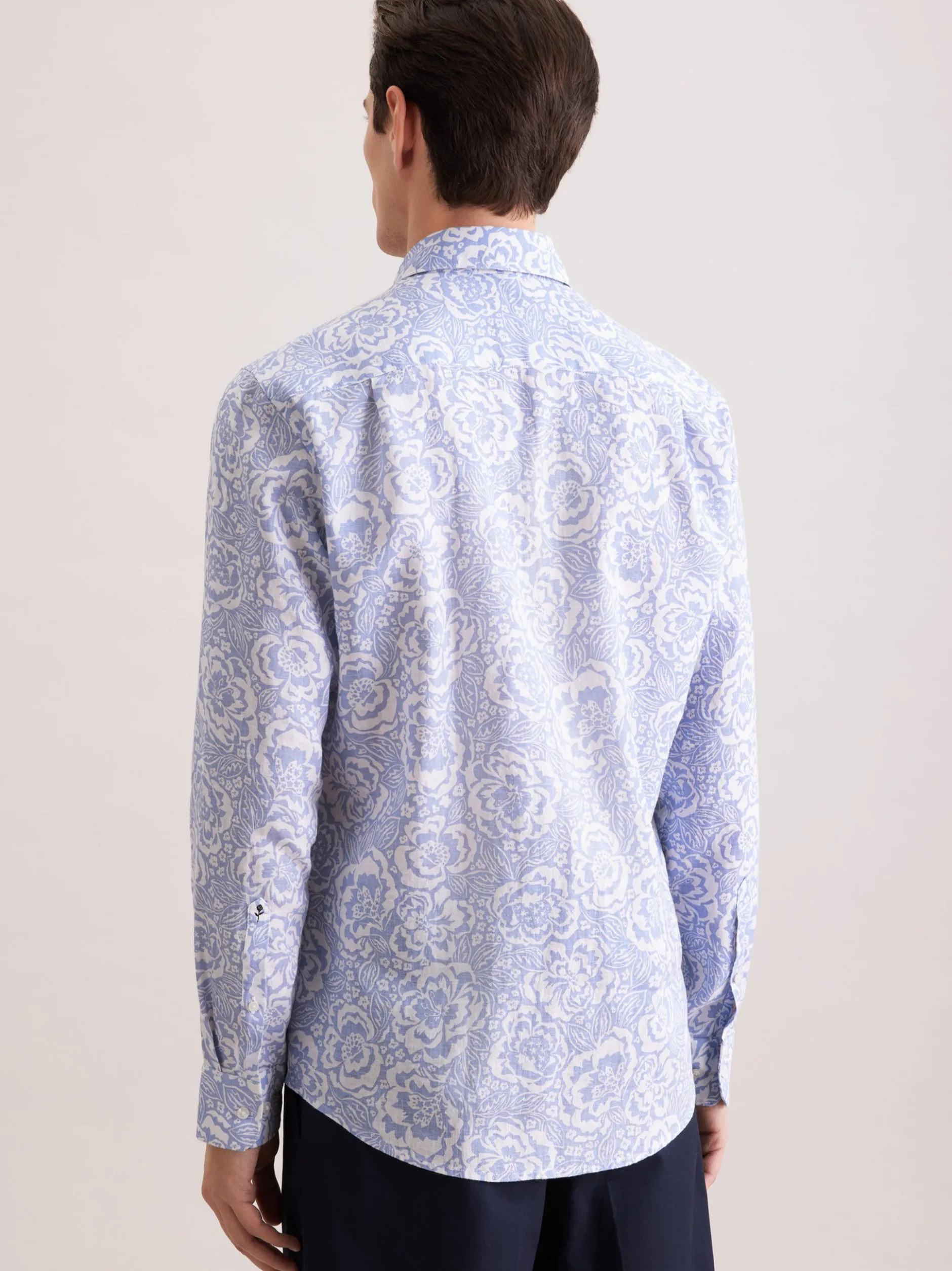 Seidensticker Herren Leinenhemd - Regular Fit in hellblau
