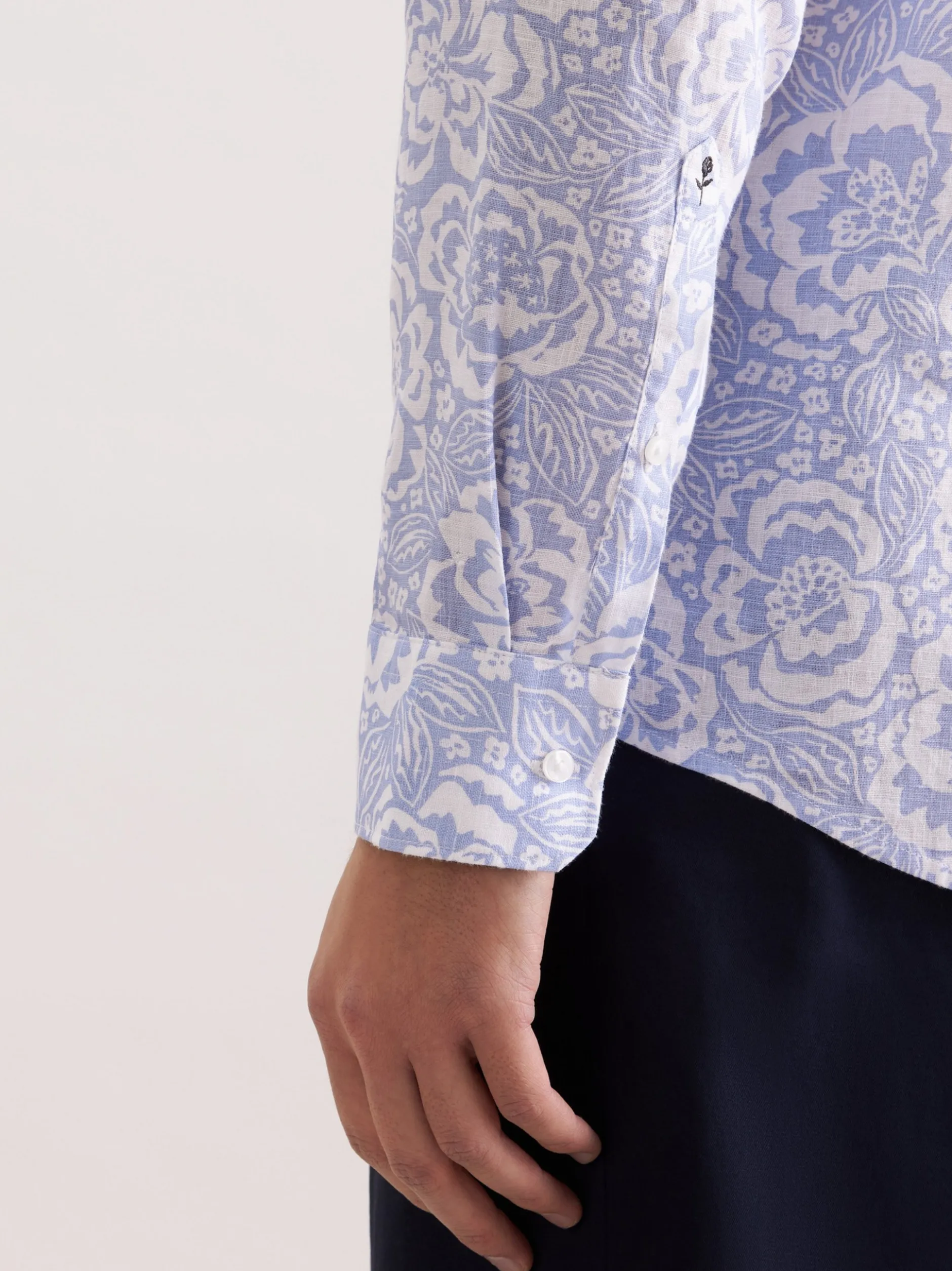 Seidensticker Herren Leinenhemd - Regular Fit in hellblau