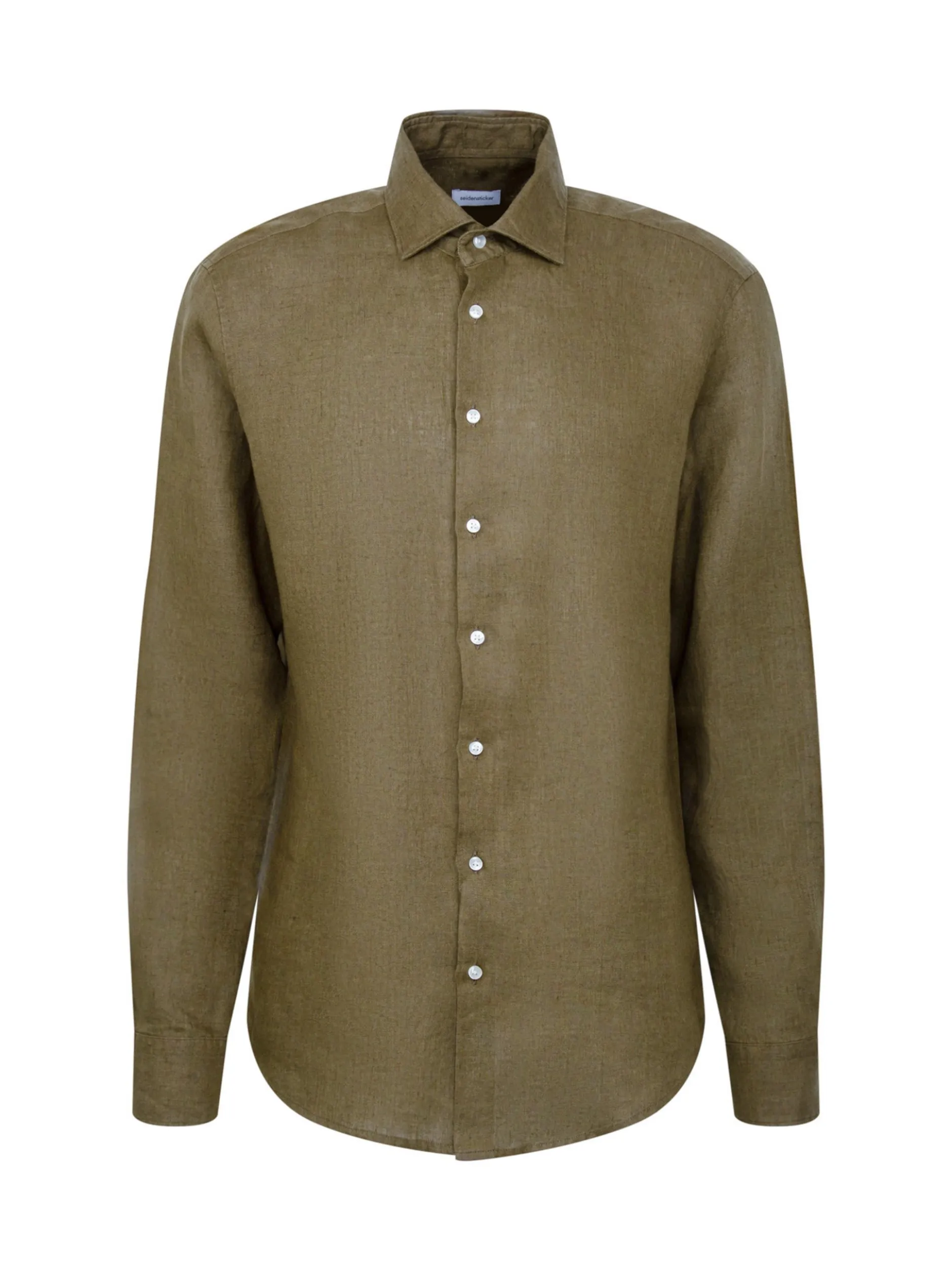 Seidensticker Herren Leinenhemd - Regular Fit in oliv