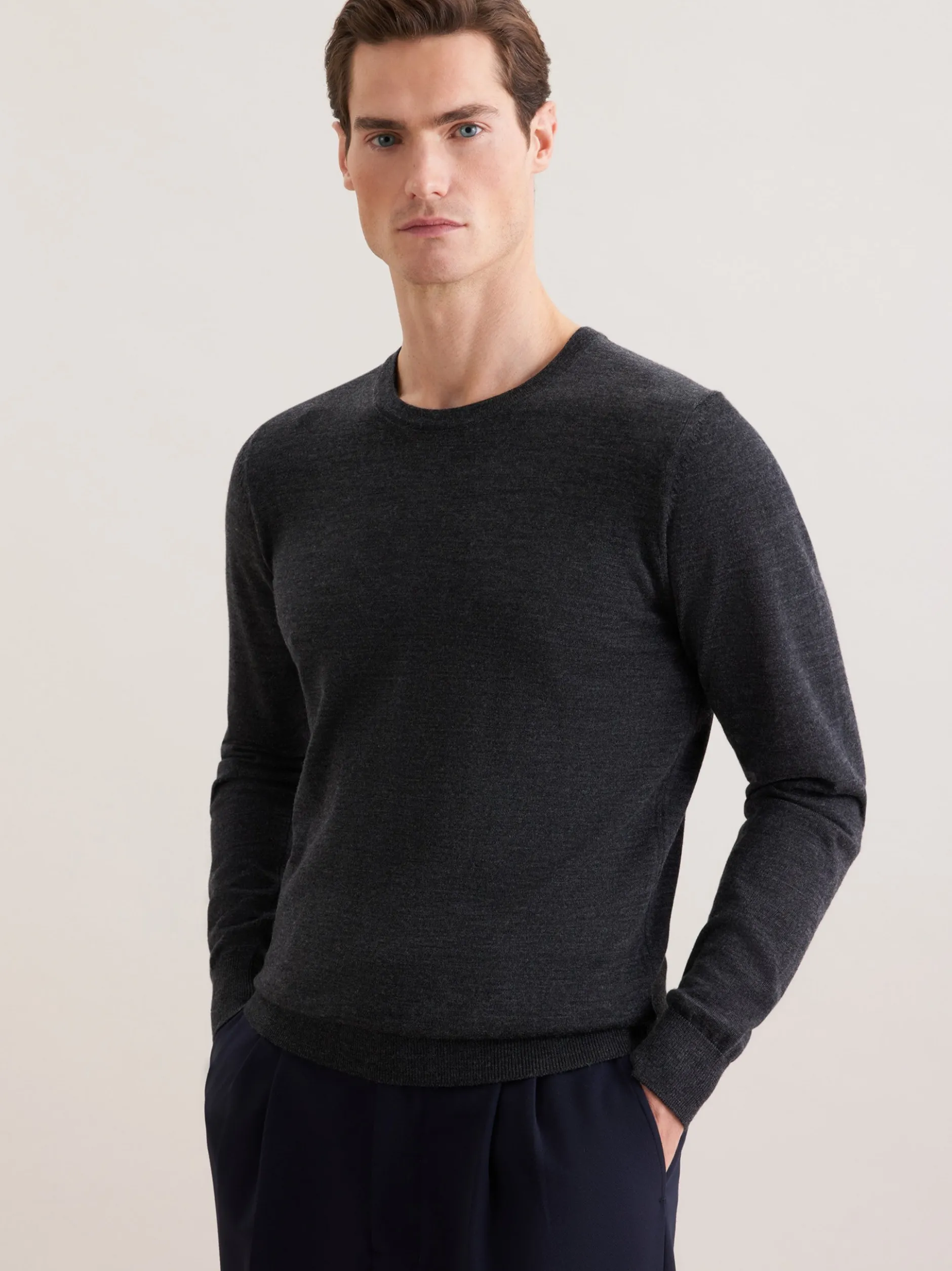 Seidensticker Herren Pullover - Regular Fit in anthrazit