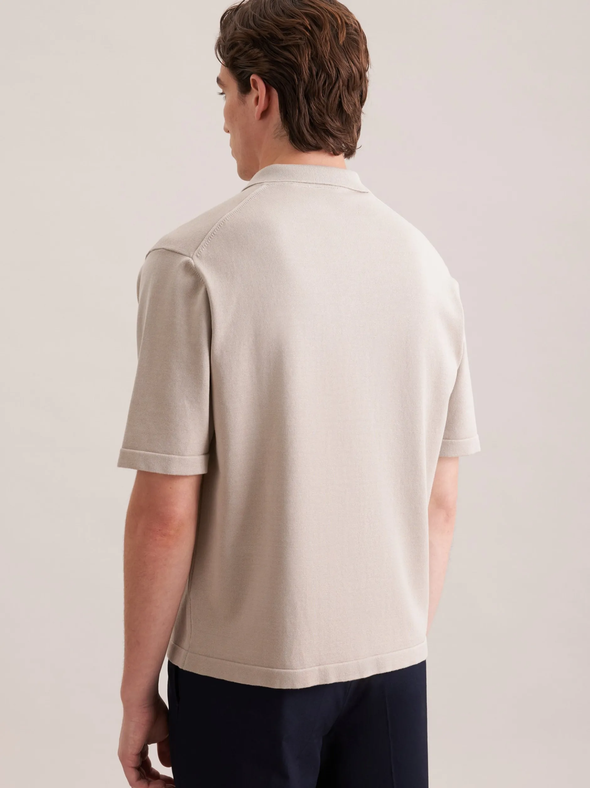 Seidensticker Herren Strick Resort Hemd - Regular Fit in beige