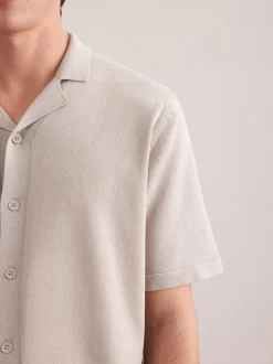 Seidensticker Herren Strick Resort Hemd - Regular Fit in beige