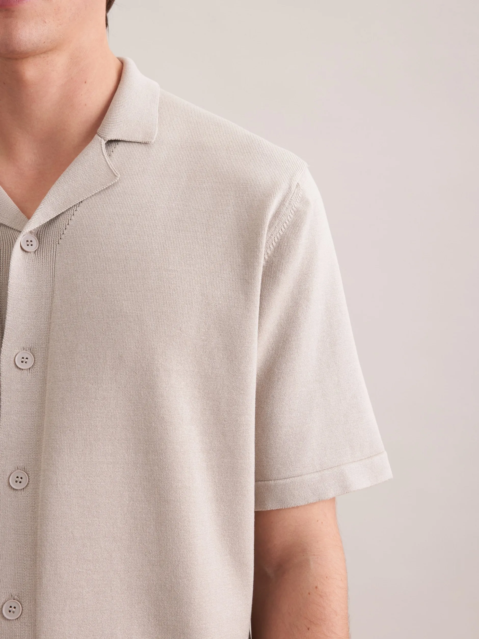 Seidensticker Herren Strick Resort Hemd - Regular Fit in beige