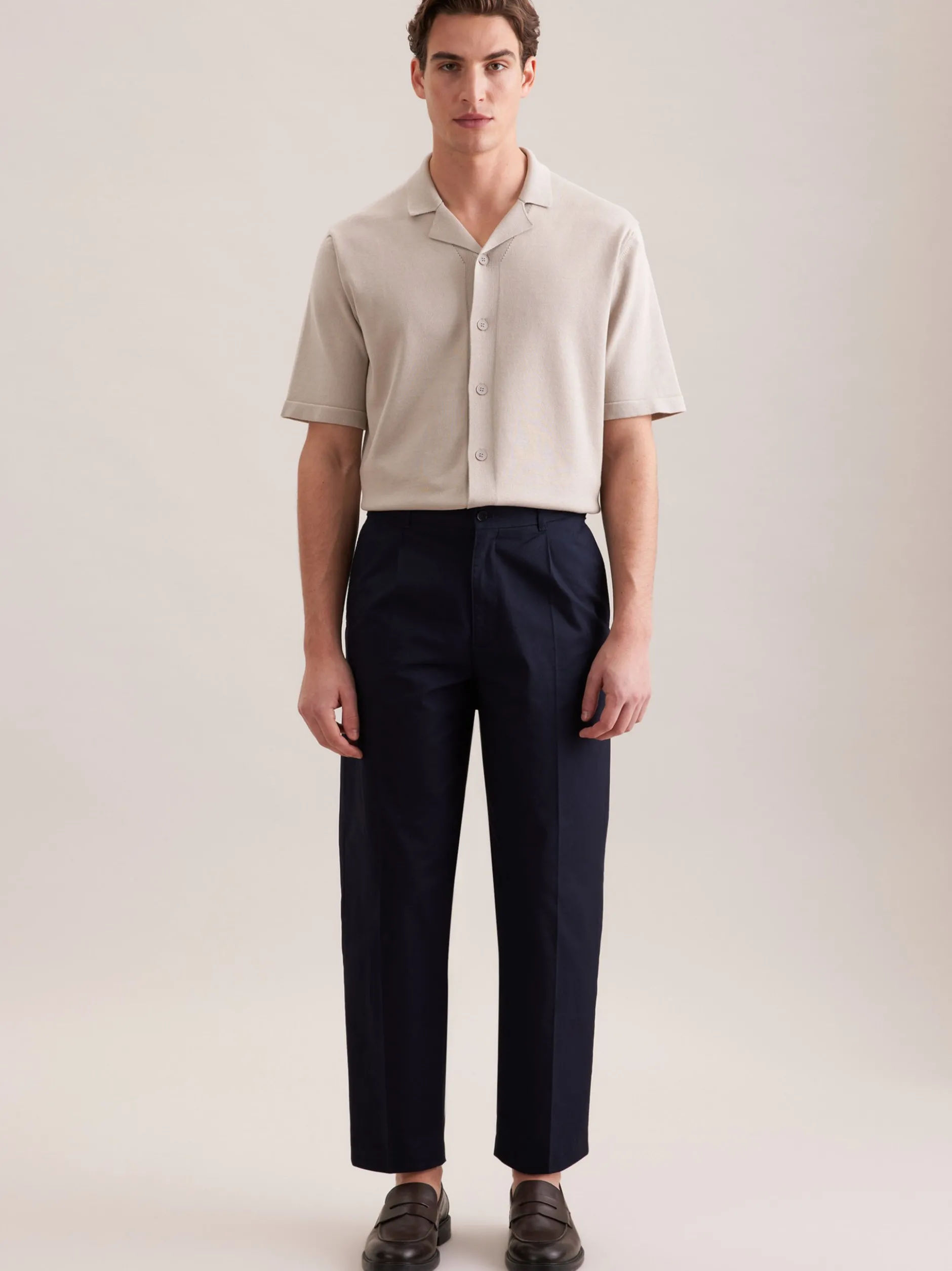 Seidensticker Herren Strick Resort Hemd - Regular Fit in beige