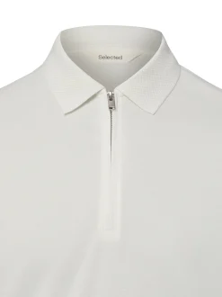 Selected Herren Poloshirt in ecru - Ärmel: kurzarm