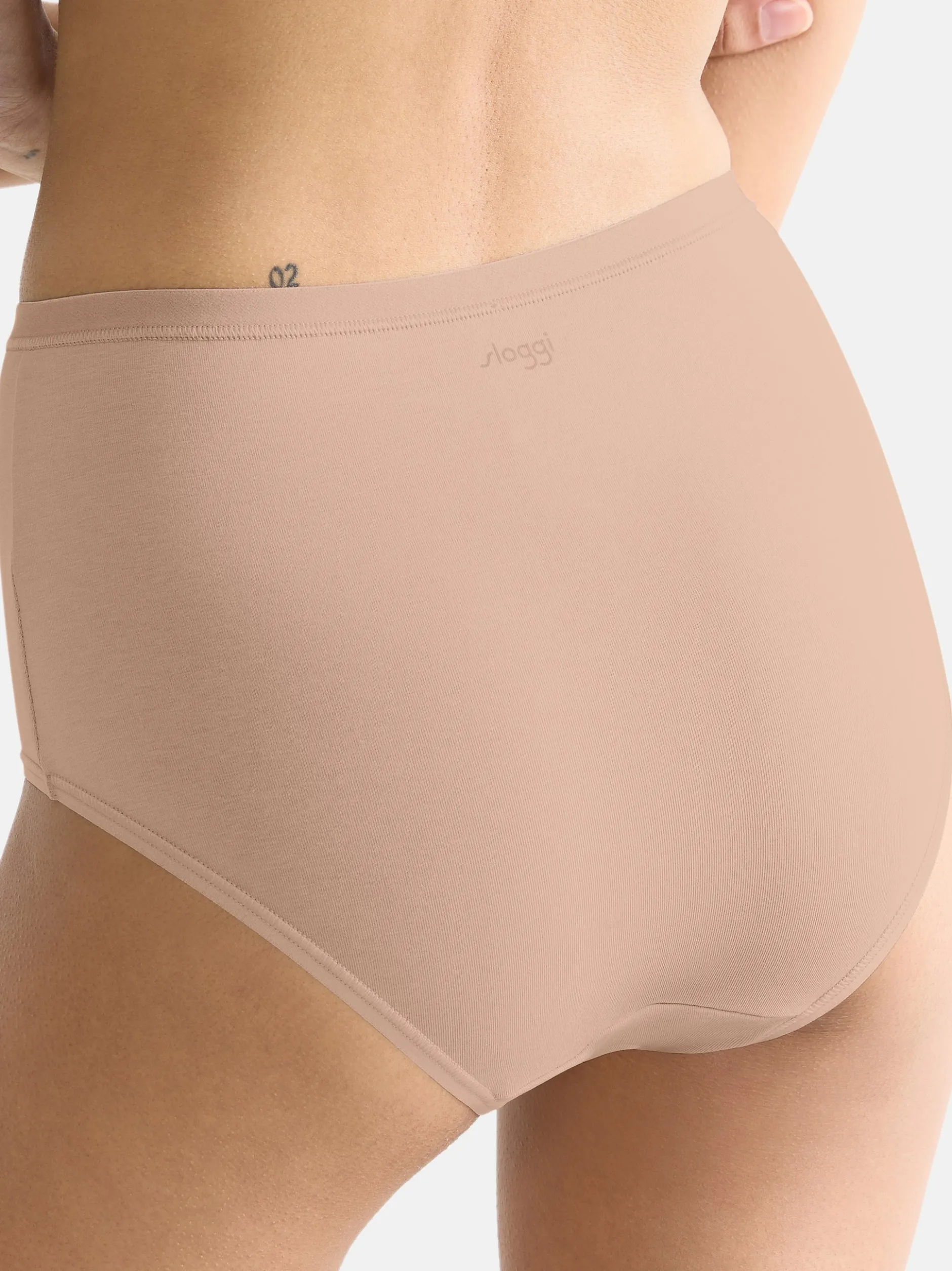 sloggi Damen High Waist Panty - 3er Pack GO Daily Cotton in beige