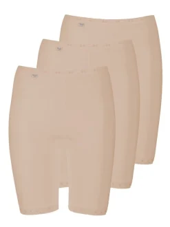sloggi Damen Long Slip - 3er Pack Basic+ in beige