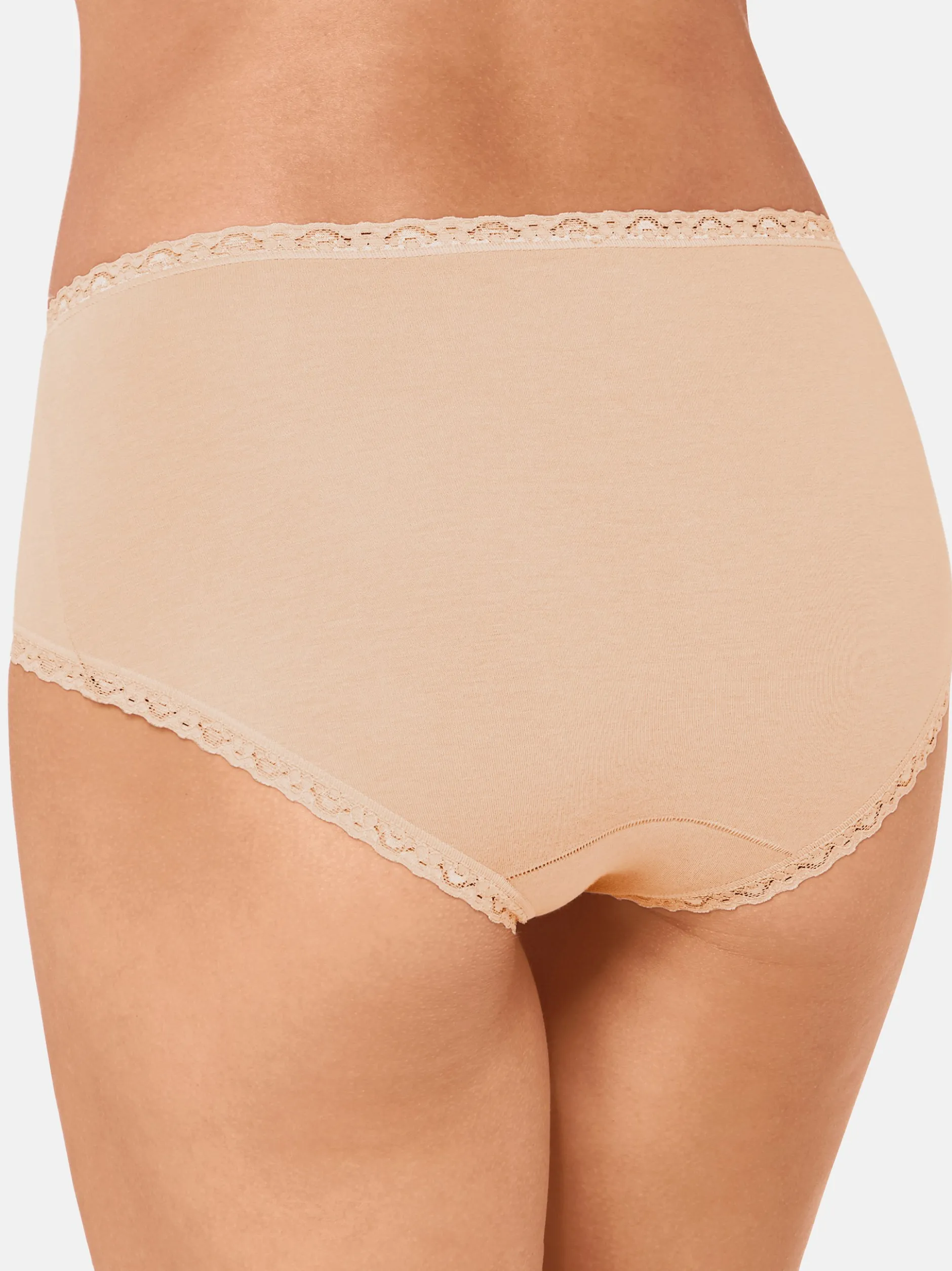 sloggi Damen Midi Slip - 6er Pack 24/7 Cotton Lace in beige