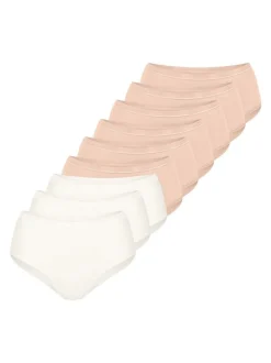sloggi Damen Midi Slip - 9er Pack GO Daily Cotton in braun