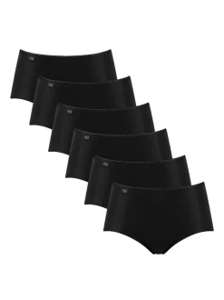 sloggi Damen Midi Slip - 6er Pack 24/7 Microfibre in schwarz