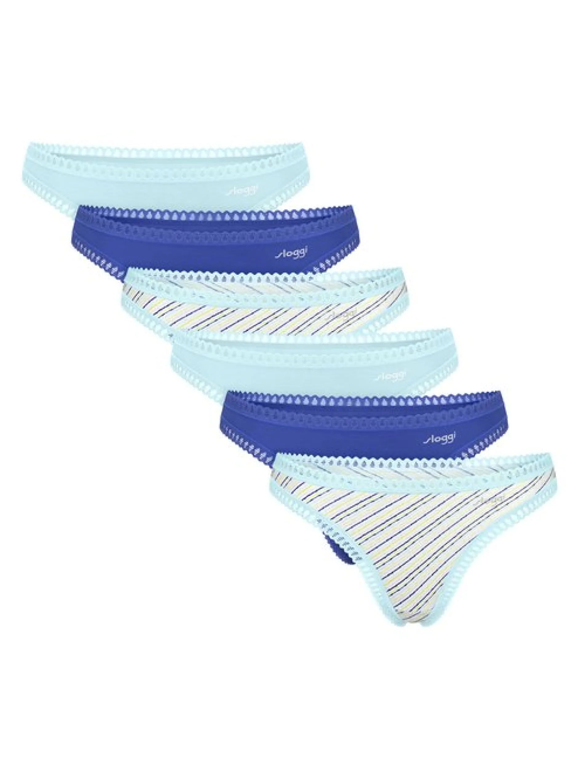 sloggi Damen String - 6er Pack GO Crush in blau