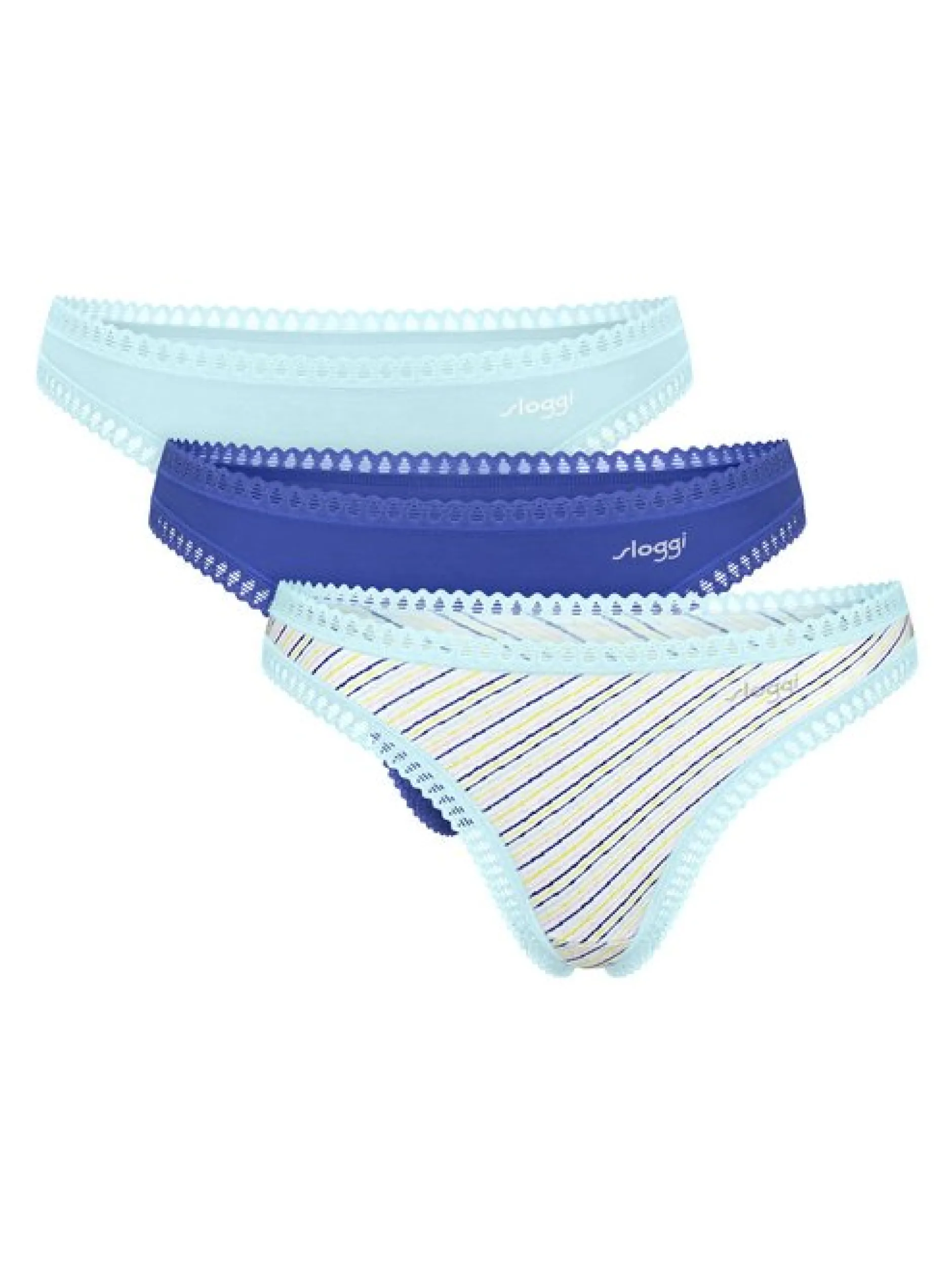 sloggi Damen String - 3er Pack GO Crush in blau