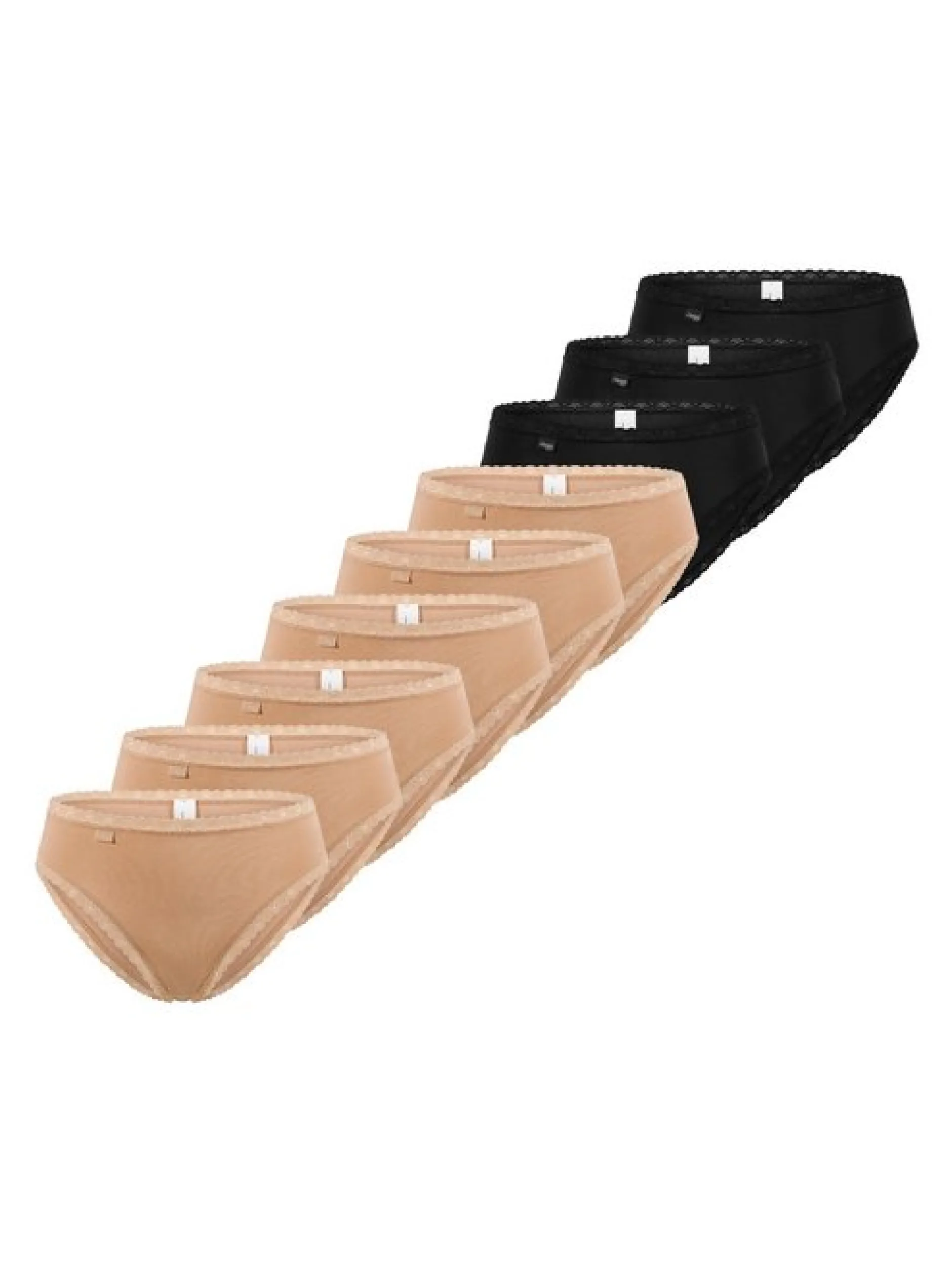 sloggi Damen Tai Slip - 9er Pack 24/7 Cotton Lace in braun