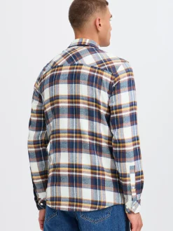 Solid Herren Flanellhemd - SDChris in blau
