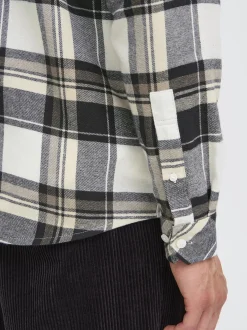 Solid Herren Flanellhemd - SDChris in schwarz