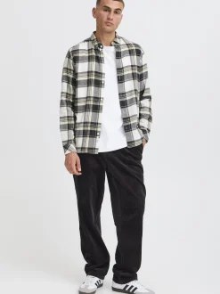 Solid Herren Flanellhemd - SDChris in schwarz